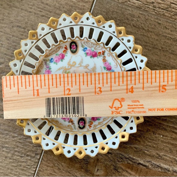 Vintage 1925 Powell Porcelain Reticulated Trinkets Dishes - Picture 6 of 11